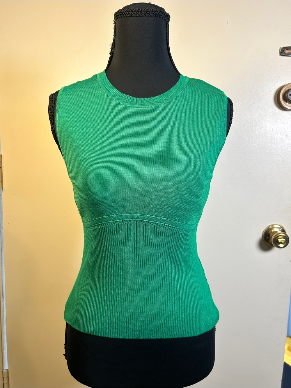 Twist Turkey Green Knit Sleeveless Tank Top Size S NWT